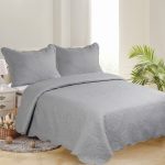 ΜΟΝΟ ΚΟΥΒΕΡΛΙ SOLID (160cm x 220cm + 1 x 50cm x 70cm ) LIGHT GREY/ DARK GREY SilkFashion