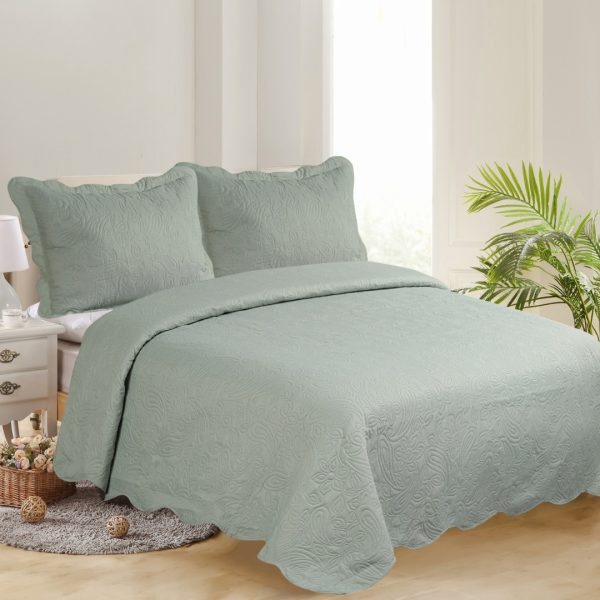 ΜΟΝΟ ΚΟΥΒΕΡΛΙ SOLID (160cm x 220cm + 1 x 50cm x 70cm ) MINT/CREAM SilkFashion