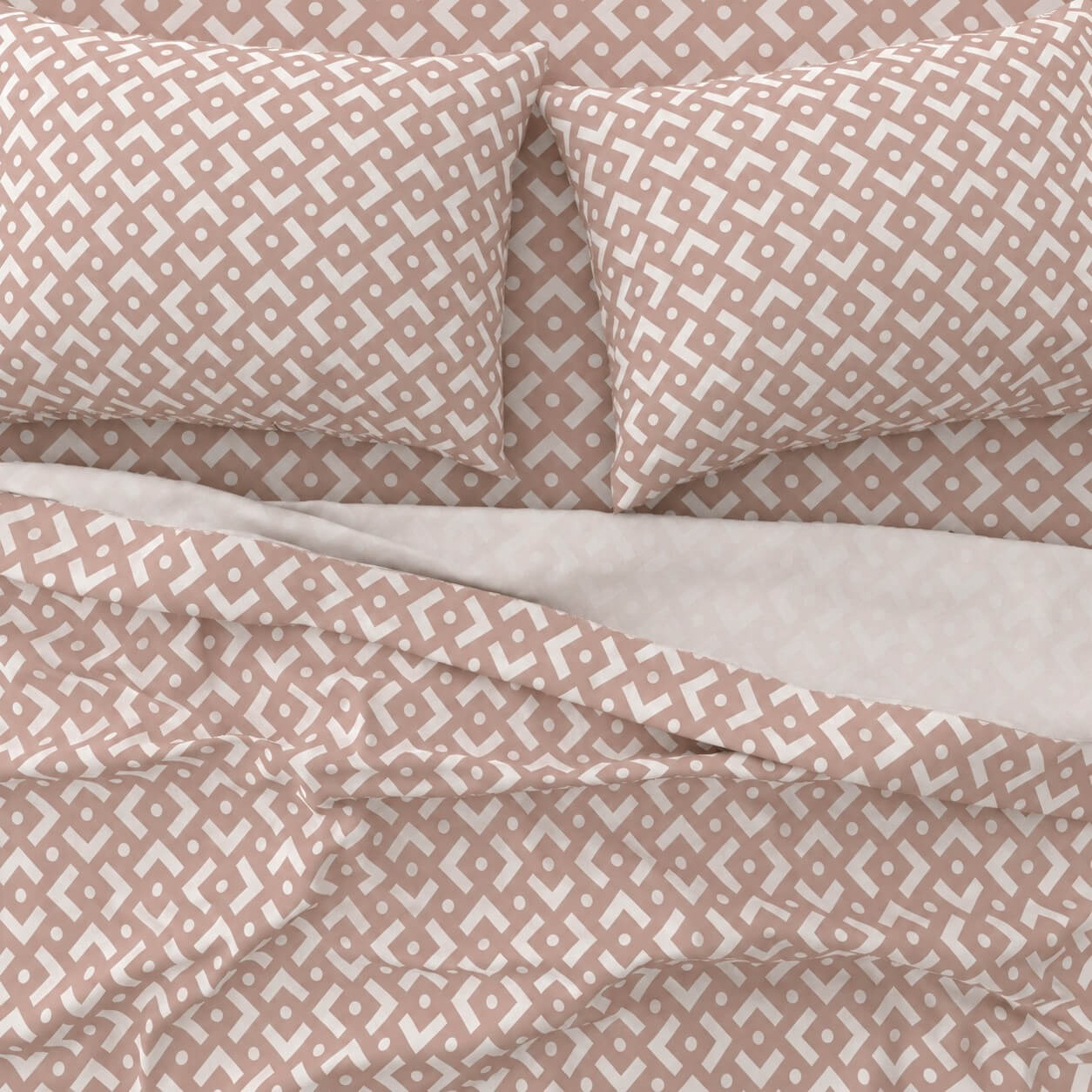 chiara-2-dusty-rose Σετ Σεντόνια Μονά 2Χ(1.75Χ2,60)+1Χ(52Χ72) Chiara Chocolat Astron Italy - Image 1