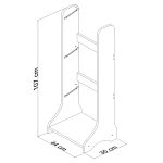 ΕΠΙΠΛΟ ΑΠΟΘΗΚΕΥΣΗΣ FRED HM18208.01 ΛΕΥΚΗ ΜΕΛΑΜΙΝΗ 44x35x107Υεκ. - Image 2