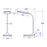 ΦΩΤΙΣΤΙΚΟ ΓΡΑΦΕΙΟΥ LED BLAIN HM4444.03 ΓΑΛΑΖΙΟ-ΛΕΥΚΟ ABS 13,6x17,7x40Υ εκ. - Image 2