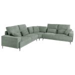 ΚΑΝΑΠΕΣ ΓΩΝΙΑ SYMMET HM3269.06 ΜΕΝΤΑ ΥΦΑΣΜΑ-ΑΝΘΡΑΚΙ ΠΟΔΙΑ 314x314x90-102Yεκ. - Image 3