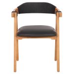 ΠΟΛΥΘΡΟΝΑ RIMINI HM9867.02 ΞΥΛΟ TEAK ΦΥΣΙΚΟ-ΜΑΥΡΟ ΣΧΟΙΝΙ & PU ΚΑΘΙΣΜΑ 60x61x76Υεκ. - Image 3
