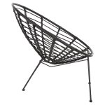 ΠΟΛΥΘΡΟΝΑ ΤΥΠΟΥ ΦΩΛΙΑ ΜΕΤΑΛΛΙΚΗ ALLEGRA HM5458.12 ΜΕ WICKER-ΜΑΥΡΟ 73x78x88Υεκ. - Image 4