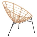 ΠΟΛΥΘΡΟΝΑ ΤΥΠΟΥ ΦΩΛΙΑ ΜΕΤΑΛΛΙΚΗ ALLEGRA HM5458.11 ΜΕ WICKER ΜΠΕΖ 73x78x88Υεκ. - Image 5