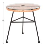 ΣΕΤ ΕΞΩΤΕΡΙΚΟΥ ΧΩΡΟΥ 3ΤΜΧ ALLEGRA HM21047.11 ΜΠΕΖ ΣΥΝΘ.RATTAN-ΜΕΤΑΛΛΟ ΣΕ ΜΑΥΡΟ - Image 2