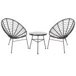 ΣΕΤ ΕΞΩΤΕΡΙΚΟΥ ΧΩΡΟΥ 3ΤΜΧ ALLEGRA HM21047.12 ΜΑΥΡΟ ΣΥΝΘ.RATTAN & ΜΕΤΑΛΛΟ