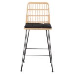 ΣΚΑΜΠΟ ΜΕΣ.ΥΨΟΥΣ ALLEGRA HM5643.11 ΜΕΤΑΛΛΟ&ΜΑΞΙΛΑΡΙ ΜΑΥΡΟ-WICKER ΜΠΕΖ 50x55x103Υεκ. - Image 3