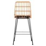 ΣΚΑΜΠΟ ΜΕΣ.ΥΨΟΥΣ ALLEGRA HM5643.11 ΜΕΤΑΛΛΟ&ΜΑΞΙΛΑΡΙ ΜΑΥΡΟ-WICKER ΜΠΕΖ 50x55x103Υεκ. - Image 6