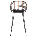 ΣΚΑΜΠΟ ΜΠΑΡ ALLEGRA HM5690.11 ΜΕΤΑΛΛΟ&ΜΑΞΙΛΑΡΙ ΜΑΥΡΟ-WICKER ΜΠΕΖ 55x54x108Υεκ. - Image 3