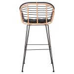 ΣΚΑΜΠΟ ΜΠΑΡ ALLEGRA HM5690.11 ΜΕΤΑΛΛΟ&ΜΑΞΙΛΑΡΙ ΜΑΥΡΟ-WICKER ΜΠΕΖ 55x54x108Υεκ. - Image 6