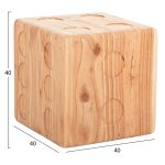 ΣΚΑΜΠΟ ΖΑΡΙ HM7898.02 ΞΥΛΟ ΤΕΑΚ ΣΕ ΦΥΣΙΚΟ ΧΡΩΜΑ 40x40x40 εκ. - Image 2
