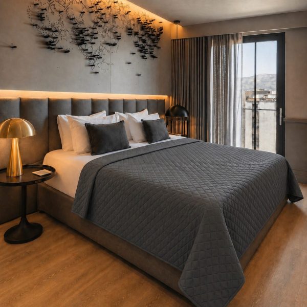 Κουβερλί Μονό Ξενοδοχείου Dark Grey Astron Italy 160x220
