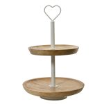 Beauty Home Διώροφη Ταρτιέρα από Ξύλο Μάνγκο 25 x 37 cm