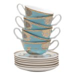 Beauty Home Σετ φλυτζάνια τσαγιού πορσελάνης 12τμχ Eternal Art 7717 Γαλάζιο - Image 2