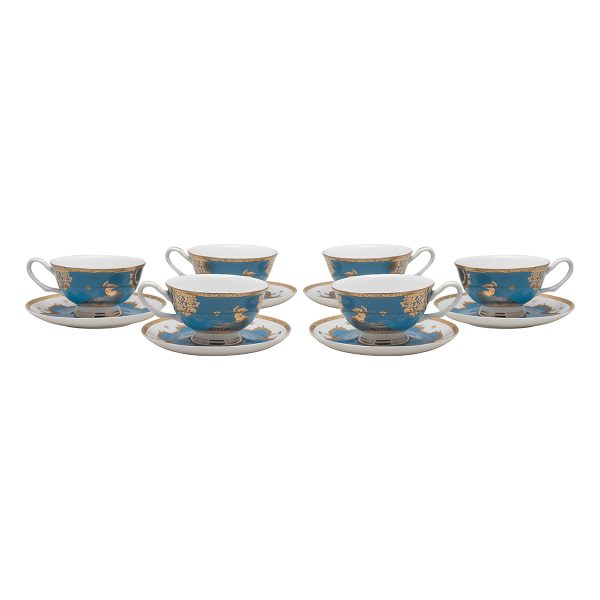 Beauty Home Σετ φλυτζάνια τσαγιού πορσελάνης 12τμχ Eternal Art 7718 Μπλε