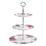 Beauty Home Ταρτιέρα τριόροφη πορσελάνης Eternal Art 7719 Σχέδιο Λουλούδι - Image 2