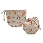 Beauty Home ΠΟΥΓΚΙ ΟΒΑΛ ΜΕ ΚΟΡΔΟΝΙ 13 x 14 cm Υφασμα Ζώα του Δάσους