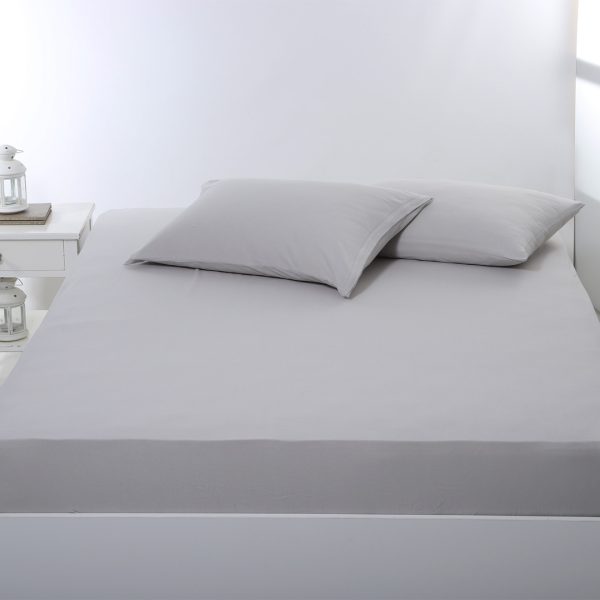 Σεντόνι με λάστιχο jersey (160cm x 200cm + 35cm) light grey SilkFashion