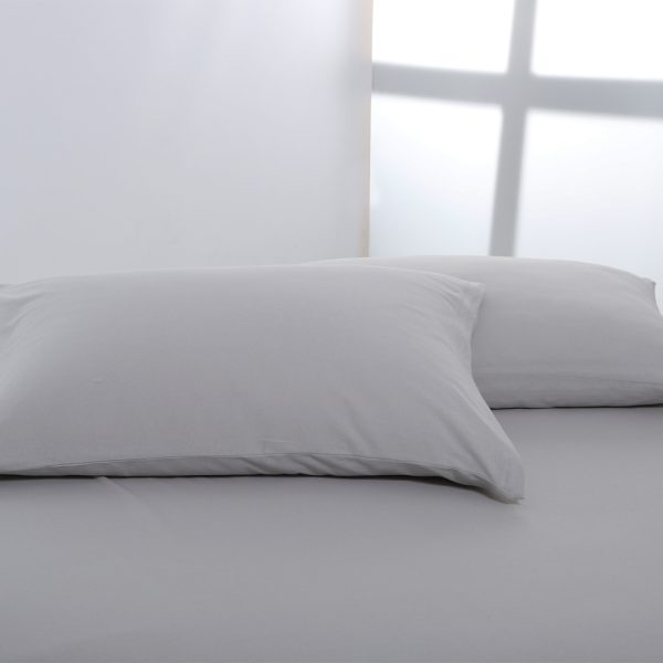 Ζευγάρι μαξιλαροθήκες jersey (50cm x 70cm) light grey SilkFashion