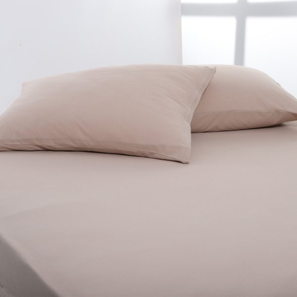 Ζευγάρι μαξιλαροθήκες jersey (50cm x 70cm) dark beige SilkFashion