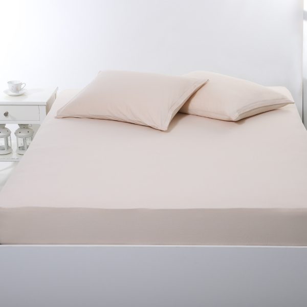 Σεντόνι με λάστιχο jersey (100cm x 200cm + 35cm) light beige SilkFashion