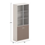 ΒΙΒΛΙΟΘΗΚΗ NEWLINE HM18281 ΜΕΛΑΜΙΝΗ ΕΚΡΟΥ & ΚΑΦΕ--ΓΥΑΛΙ 80x40x200Υεκ. - Image 2
