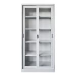 ΒΙΒΛΙΟΘΗΚΗ ΜΕ ΣΥΡΟΜΕΝΕΣ ΠΟΡΤΕΣ SIDER HM6632.02 ΜΕΤΑΛΛΙΚΗ ΛΕΥΚΗ 90x40x185Υεκ - Image 3