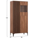 ΒΙΤΡΙΝΑ ΣΕΙΡΑ HARRY HM18011.01 ΜΕΛΑΜΙΝΗ ΣΚΟΥΡΟ ΦΥΣΙΚΟ ΞΥΛΟΥ-ΜΑΥΡΟ 90x40x185Υεκ. - Image 2