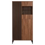 ΒΙΤΡΙΝΑ ΣΕΙΡΑ HARRY HM18011.01 ΜΕΛΑΜΙΝΗ ΣΚΟΥΡΟ ΦΥΣΙΚΟ ΞΥΛΟΥ-ΜΑΥΡΟ 90x40x185Υεκ. - Image 3