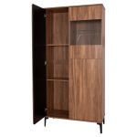 ΒΙΤΡΙΝΑ ΣΕΙΡΑ HARRY HM18011.01 ΜΕΛΑΜΙΝΗ ΣΚΟΥΡΟ ΦΥΣΙΚΟ ΞΥΛΟΥ-ΜΑΥΡΟ 90x40x185Υεκ. - Image 6