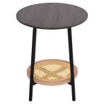 ΒΟΗΘΗΤΙΚΟ ΤΡΑΠΕΖAKI SEWELL HM18034 MDF ΣΕ ZEBRANO-ΜΕΤΑΛΛΙΚΑ ΠΟΔΙΑ-WICKER Φ45x55Υεκ - Image 3