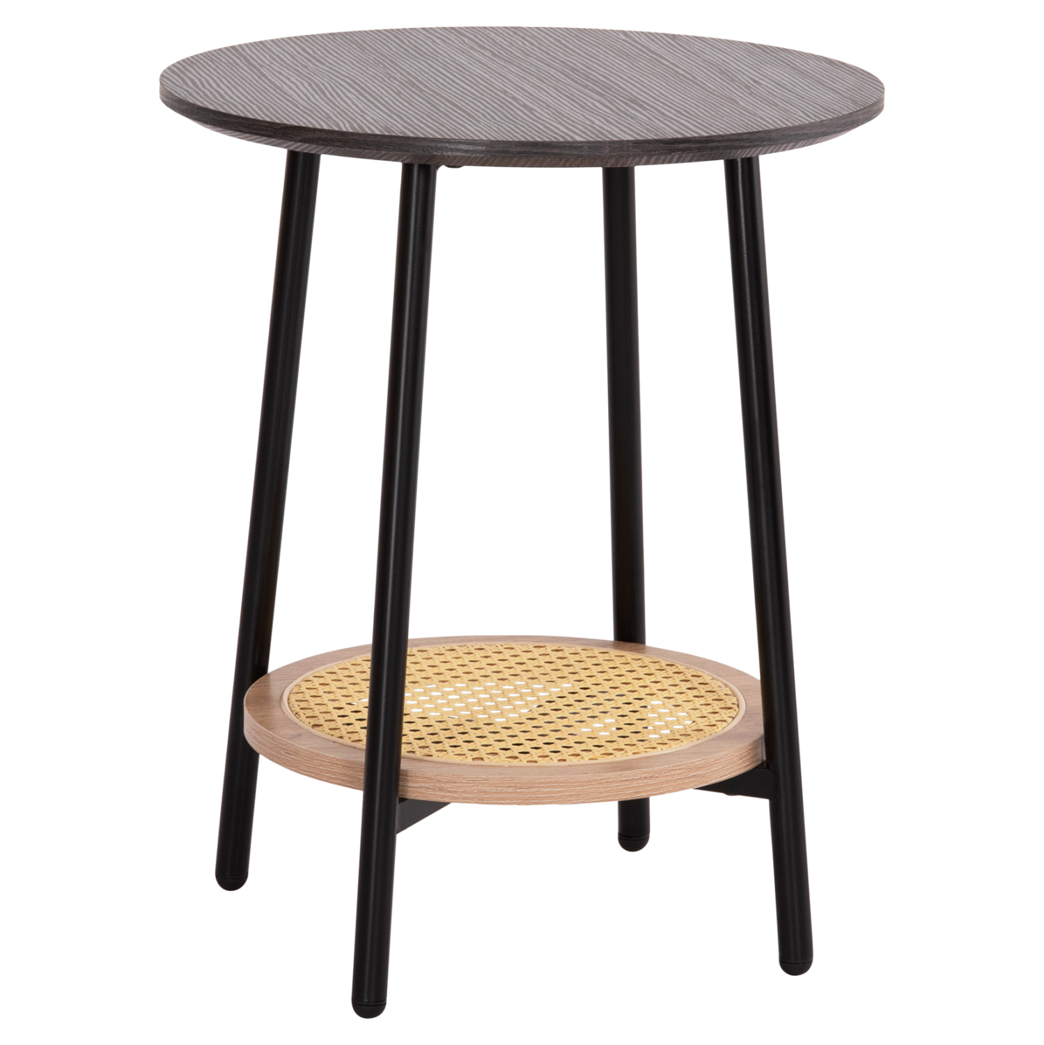 boithitiko-trapezaki-fb918034-mdf-se-zeb ΒΟΗΘΗΤΙΚΟ ΤΡΑΠΕΖAKI SEWELL HM18034 MDF ΣΕ ZEBRANO-ΜΕΤΑΛΛΙΚΑ ΠΟΔΙΑ-WICKER Φ45x55Υεκ - Image 1