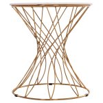 ΒΟΗΘΗΤΙΚΟ ΤΡΑΠΕΖΑΚΙ RUDY HM18037.01 ΚΕΡΑΜΙΚΟ TOP ΛΕΥΚΟ-ΜΕΤΑΛΛΟ ΧΡΥΣΟ Φ45x48,5Υεκ. - Image 4
