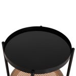 ΒΟΗΘΗΤΙΚΟ ΤΡΑΠΕΖΙ SEITZ HM18031 ΓΥΑΛΙ TOP-ΜΕΤΑΛΛΟ-RATTAN ΣΕ ΦΥΣΙΚΟ Φ50x56Υεκ. - Image 6