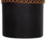 ΒΟΗΘΗΤΙΚΟ ΤΡΑΠΕΖΙ PRILEP HM18159.01 FIBER CEMENT ΜΑΥΡΟ & RATTAN--Φ60x76,5Υεκ - Image 6