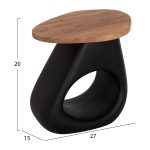 ΒΟΗΘΗΤΙΚΟ ΤΡΑΠΕΖΙ AIDA HM4692.01 FIBER CEMENT ΜΑΥΡΟ--ΞΥΛΟ TEAK TOP 47x60x59Υεκ - Image 2