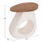 ΒΟΗΘΗΤΙΚΟ ΤΡΑΠΕΖΙ AIDA HM4692.02 FIBER CEMENT ΛΕΥΚΟ--ΞΥΛΟ TEAK TOP 47x60x59Υεκ - Image 2