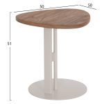 ΒΟΗΘΗΤΙΚΟ ΤΡΑΠΕΖΙ ΟΒΑΛ ALPER HM18328 MDF SONAMA--ΜΕΤΑΛΛΟ ΛΕΥΚΟ 50x50x51Υεκ. - Image 2