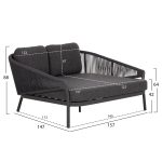 DAYBED ΣΕΙΡΑ XANTION ΗM6474.01 ΣΚΟΥΡΟ ΓΚΡΙ ΑΛΟΥΜΙΝΙΟ-ΣΧΟΙΝΙ-OLEFIN 157x147x88Υεκ - Image 2
