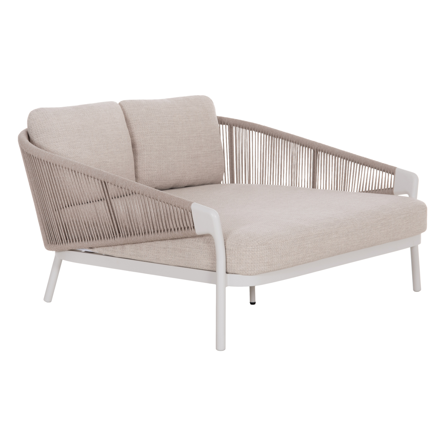 daybed-fb9647402-leyko-aloyminio-schoini DAYBED ΣΕΙΡΑ XANTION HM6474.02 ΛΕΥΚΟ ΑΛΟΥΜΙΝΙΟ--ΣΧΟΙΝΙ--OLEFIN 157x147x88Υεκ - Image 1