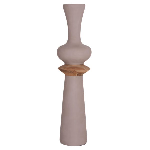 ΔΙΑΚΟΣΜΗΤΙΚΟ ΒΑΖΟ ΔΑΠΕΔΟΥ NEBULA HM4660.05L FIBER CEMENT TAUPE--ΞΥΛΟ ΤΕΑΚ Φ45x172Υεκ