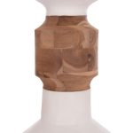 ΔΙΑΚΟΣΜΗΤΙΚΟ ΒΑΖΟ ΔΑΠΕΔΟΥ NEBULA HM4661.02 FIBER CEMENT ΛΕΥΚΟ--ΞΥΛΟ ΤΕΑΚ Φ60x115Υεκ. - Image 4