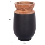 ΔΙΑΚΟΣΜΗΤΙΚΟ ΒΑΖΟ ΔΑΠΕΔΟΥ LINTER HM4662.01S FIBER CEMENT ΜΑΥΡΟ--ΞΥΛΟ ΤΕΑΚ Φ34x60Υεκ. - Image 2