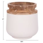ΔΙΑΚΟΣΜΗΤΙΚΟ ΒΑΖΟ ΔΑΠΕΔΟΥ LINTER HM4662.02L FIBER CEMENT ΛΕΥΚΟ--ΞΥΛΟ ΤΕΑΚ Φ41x47Υεκ. - Image 2