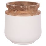 ΔΙΑΚΟΣΜΗΤΙΚΟ ΒΑΖΟ ΔΑΠΕΔΟΥ LINTER HM4662.02L FIBER CEMENT ΛΕΥΚΟ--ΞΥΛΟ ΤΕΑΚ Φ41x47Υεκ.