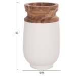 ΔΙΑΚΟΣΜΗΤΙΚΟ ΒΑΖΟ ΔΑΠΕΔΟΥ LINTER HM4662.02S FIBER CEMENT ΛΕΥΚΟ--ΞΥΛΟ ΤΕΑΚ Φ34x60Υεκ. - Image 2