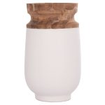 ΔΙΑΚΟΣΜΗΤΙΚΟ ΒΑΖΟ ΔΑΠΕΔΟΥ LINTER HM4662.02S FIBER CEMENT ΛΕΥΚΟ--ΞΥΛΟ ΤΕΑΚ Φ34x60Υεκ. - Image 3