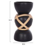 ΔΙΑΚΟΣΜΗΤΙΚΟ ΒΑΖΟ ΔΑΠΕΔΟΥ MAYNARD HM4672.01L TERRACOTTA ΜΑΥΡΟ-RATTAN Φ32x62.5Υεκ - Image 2