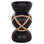 ΔΙΑΚΟΣΜΗΤΙΚΟ ΒΑΖΟ ΔΑΠΕΔΟΥ MAYNARD HM4672.01S TERRACOTTA ΜΑΥΡΟ-RATTAN Φ27.5x50Υ - Image 3